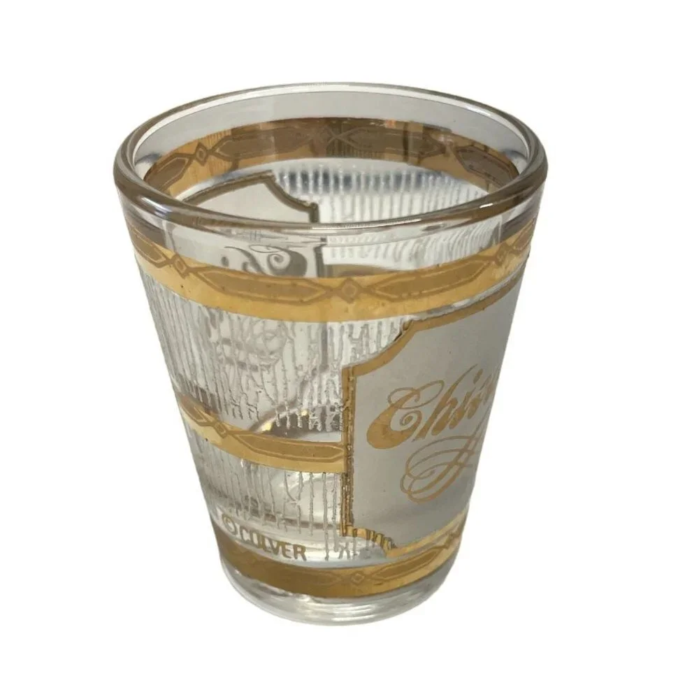 Culver 22k Gold Frosted Shot Glass‎ Chicago Vintage